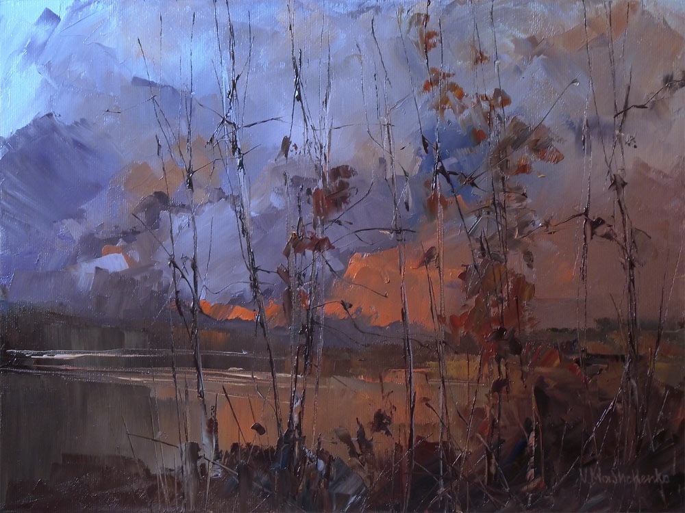 One autumn evening - oil painting by Vitaliy Mashchenko