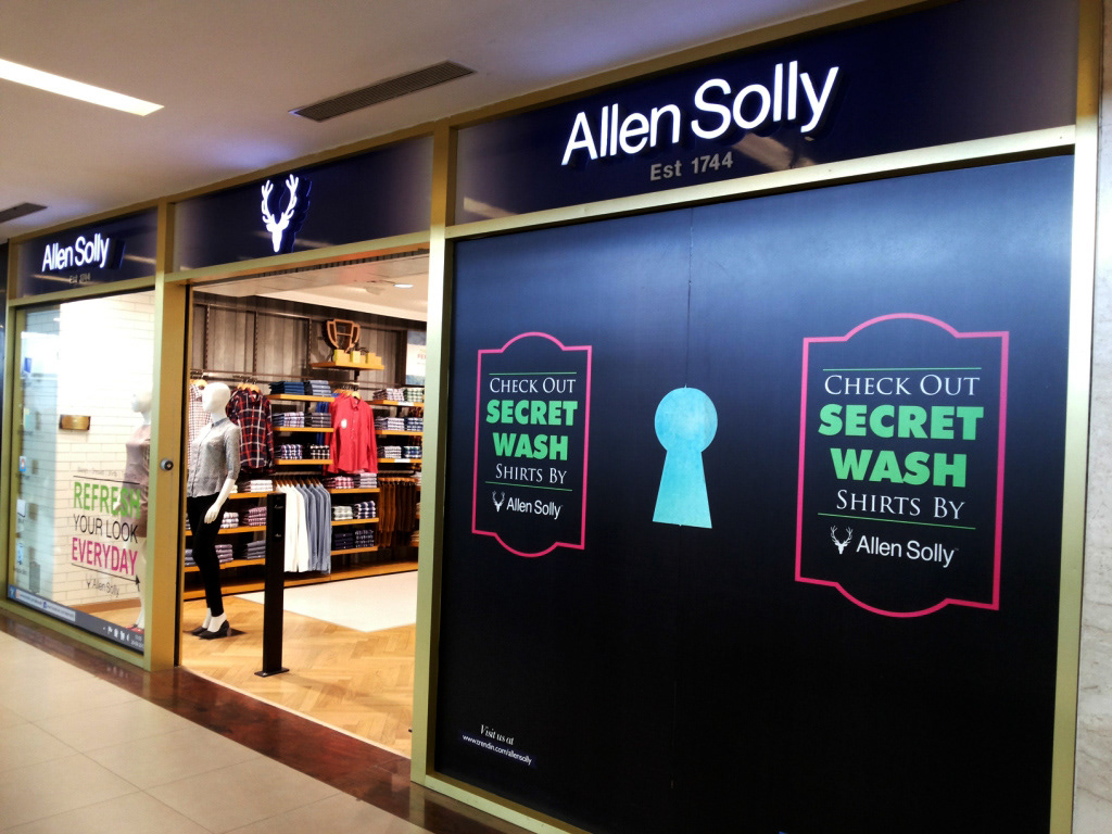 Visual Merchandising Window Display Retail Store Display innovation Allen Solly Secret Wash Shirts Display India Anuraag S
