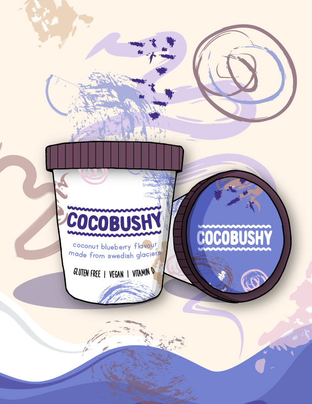 blueberry brown Coconut doodleaddict Drawing  flavour icecream Packaging pattern purple