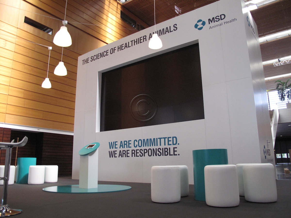 animal design Exhibition  construction booth Stand MSD merck