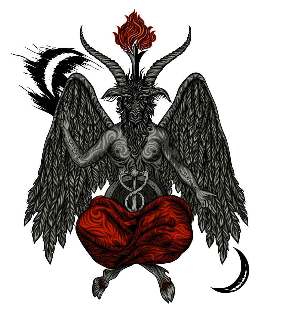 baphometh  ILLUSTRATION  vector graphic design satanic witch symbol ornament Illustrator