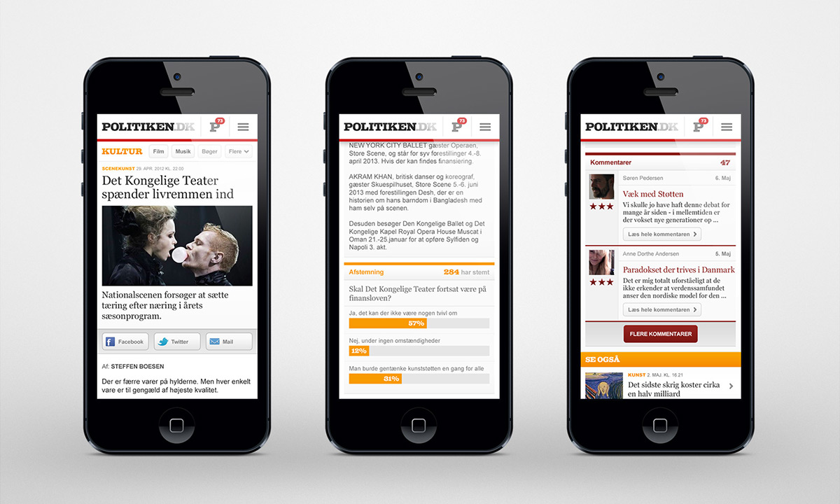 newspaper Politiken mobile webapp