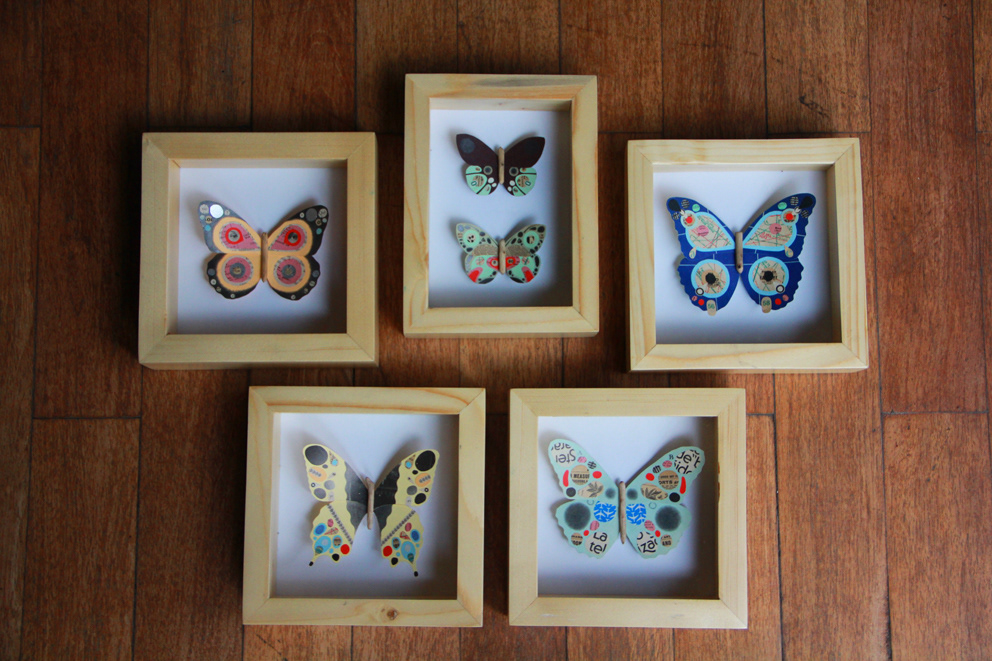butterflies mariposa framed butterflies collage paper hand made Insects medellin colombia