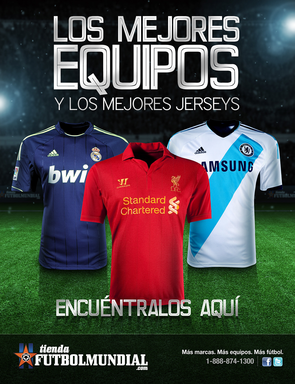 soccer Jerseys Futbol spanish español Liverpool Chelsea Real Madrid ESPN Deportes print ad Magazine Ad stadium sports