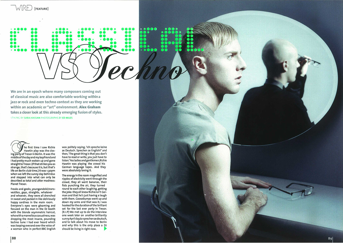 Classical techno magazine text Layout fluoro