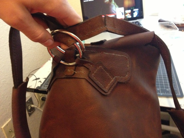 backpack leather straps stitching