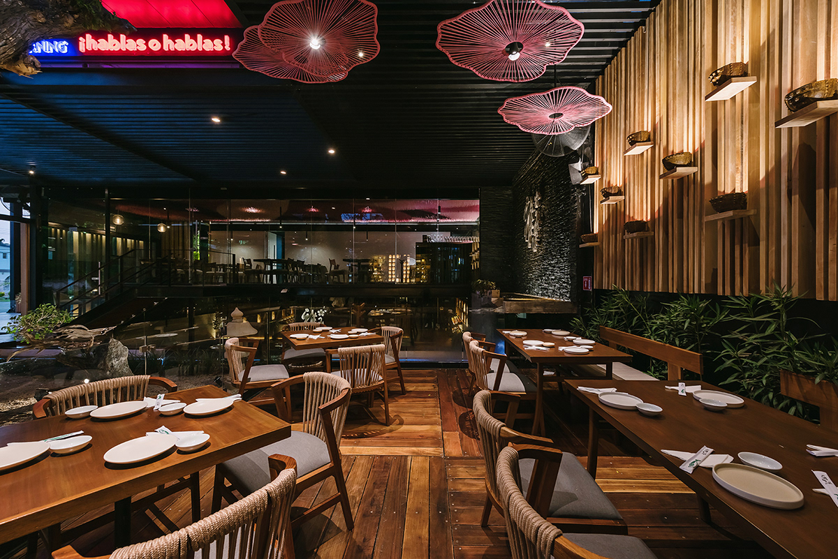 Paisajismo Sushi bar Sake mexico interior design  terrace japanese bar restaurant Diseño de interior