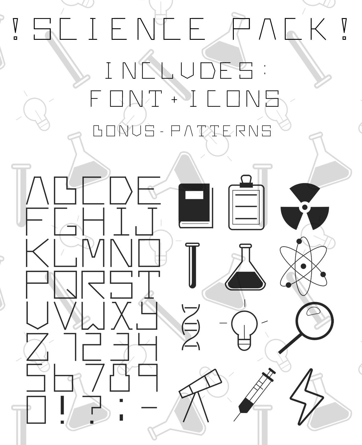 science vector icons pattern font Illustrator objects