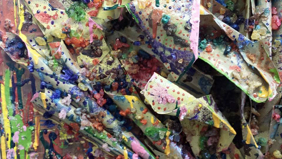 collage Mix media sugar crystals bright colors