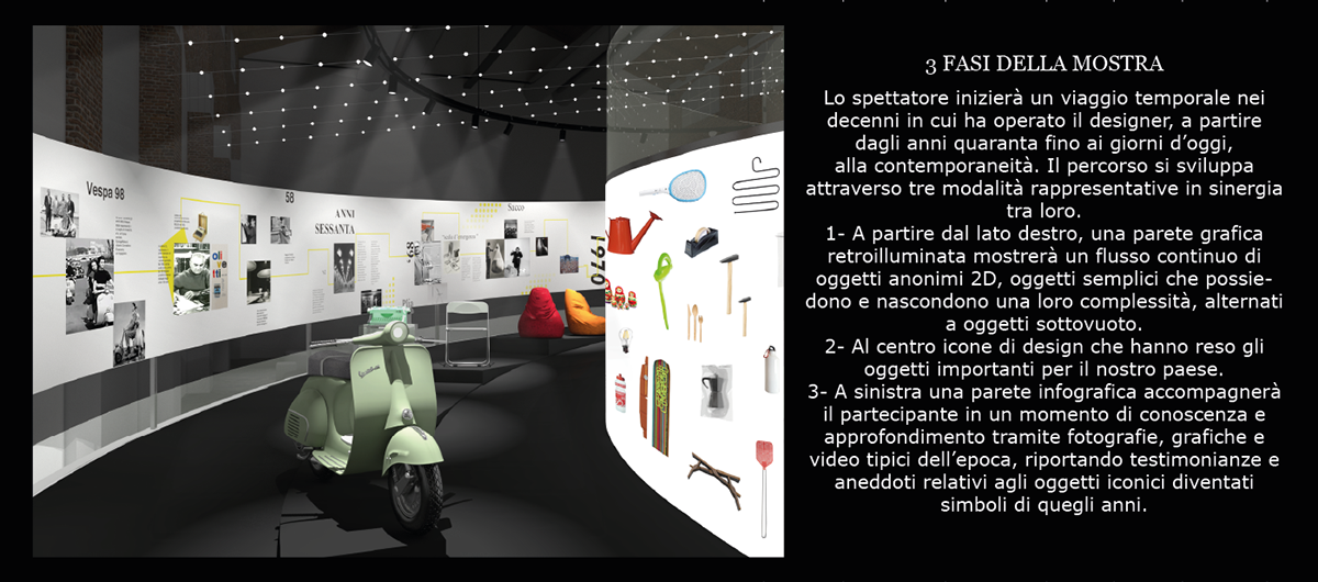 3D model achille castiglioni architecture design Event Design Events installation interior design  italian design Render