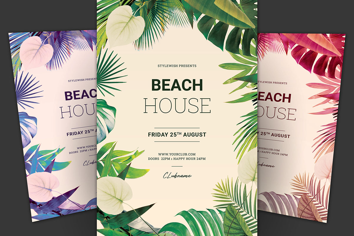 beach summer flyer poster graphicriver photoshop Tropical exotic exotical