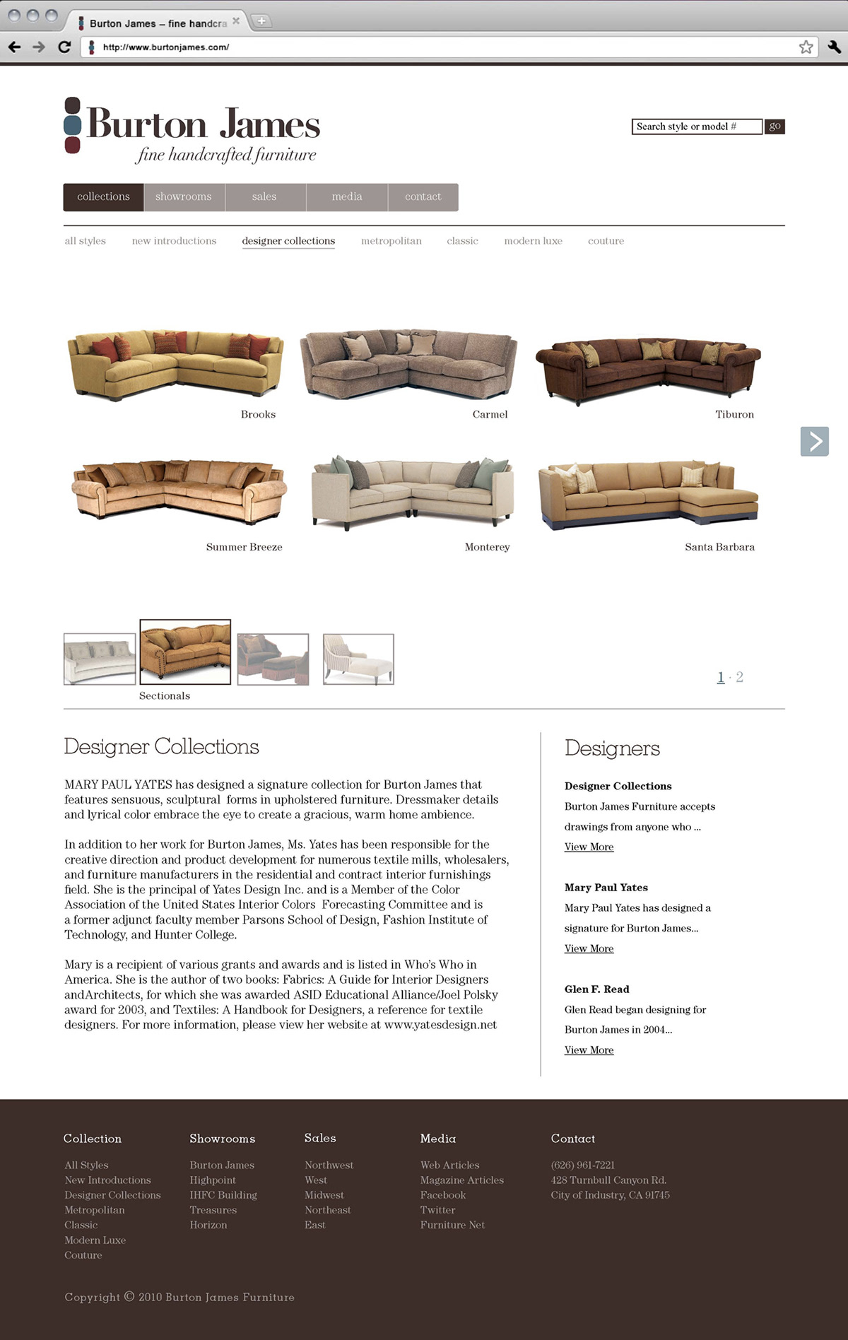 burton james furniture handcrafted identity Website interaction ia ux