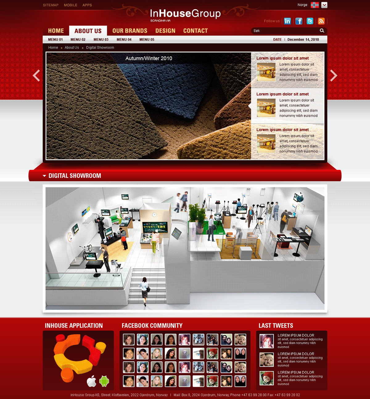 Website portal Ecommerce application products Web carpets