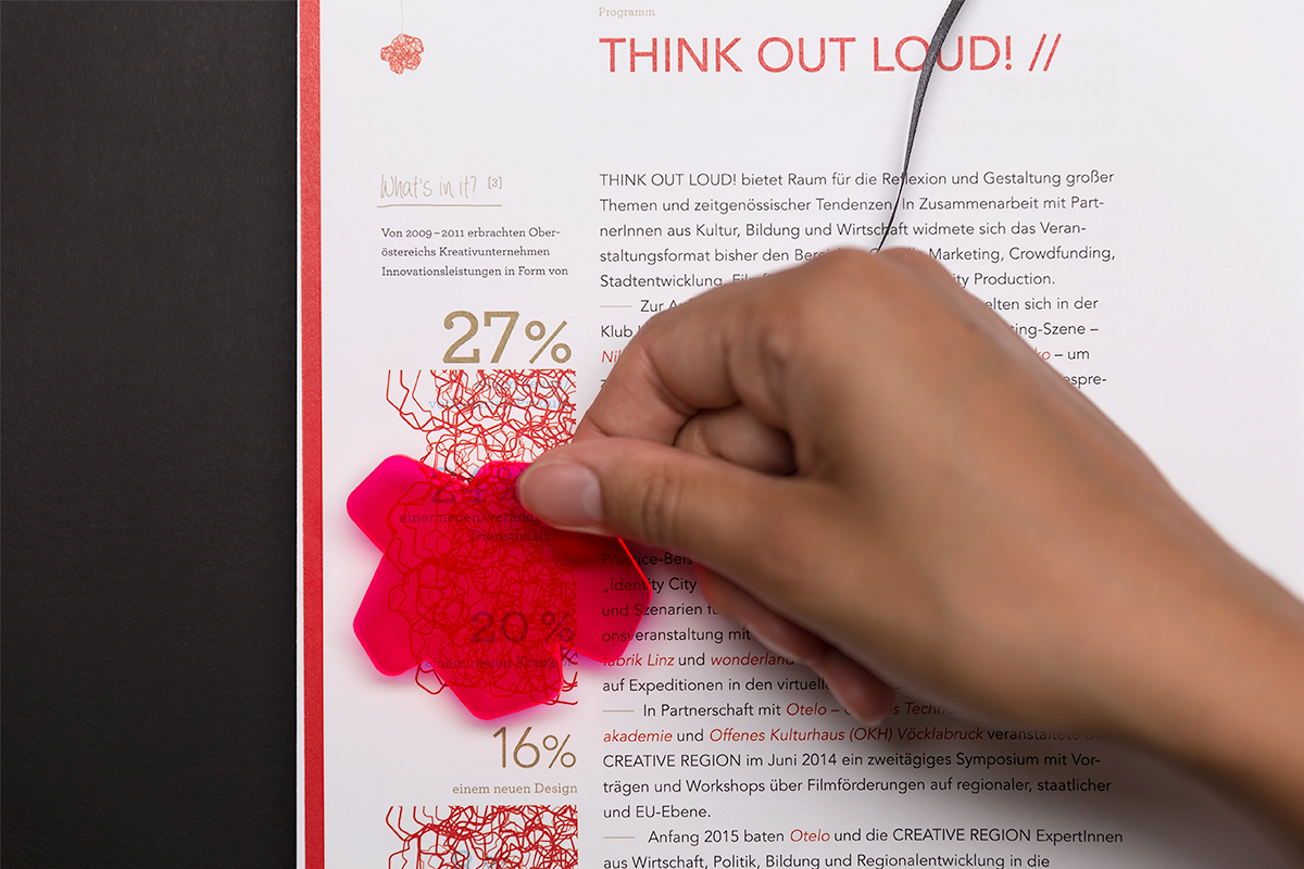 Creative industrie publication red reveal scratch sheet scratch Playful book mooi creative region linz