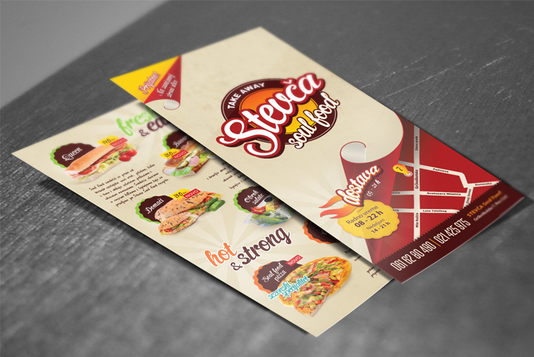 Fast food Stevca Soul Food Interior logo print menu Food 