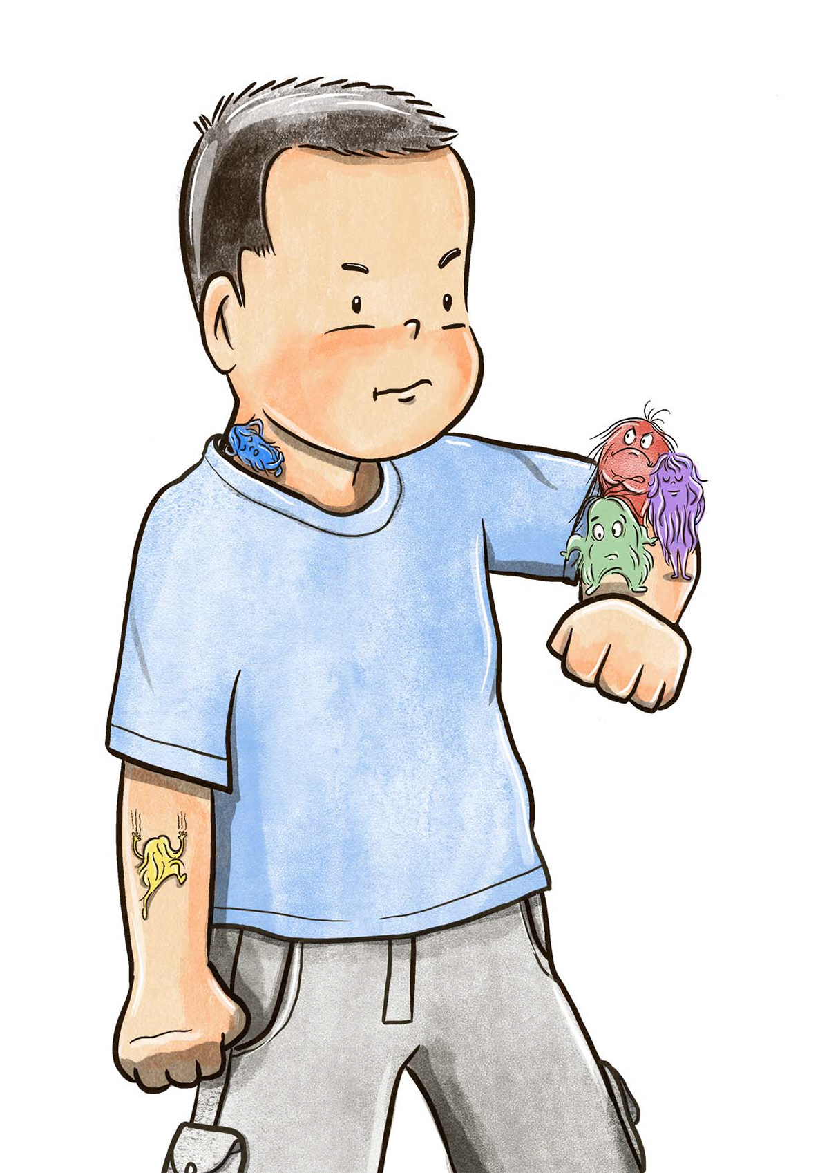 awareness Character design  childrensbook Digital Art  digital illustration Drawing  eczema ILLUSTRATION 