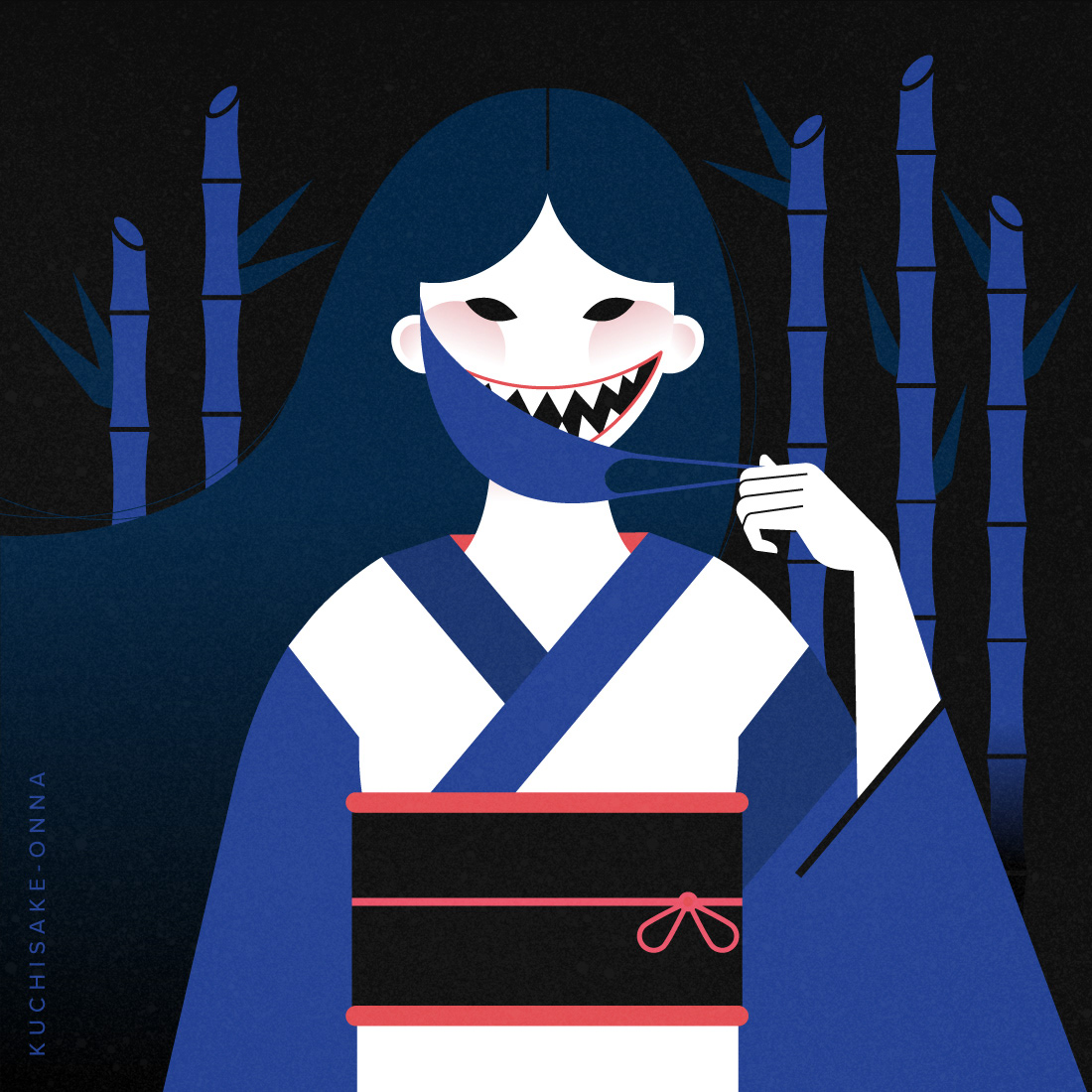 Character japan yokai Digital Art  Folklore ghost legend story vector ILLUSTRATION 