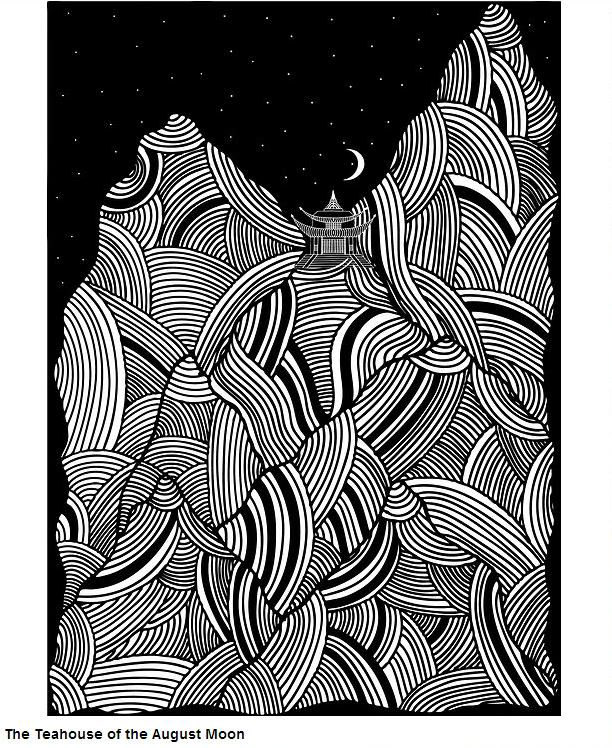 black and white drawings illustration linework