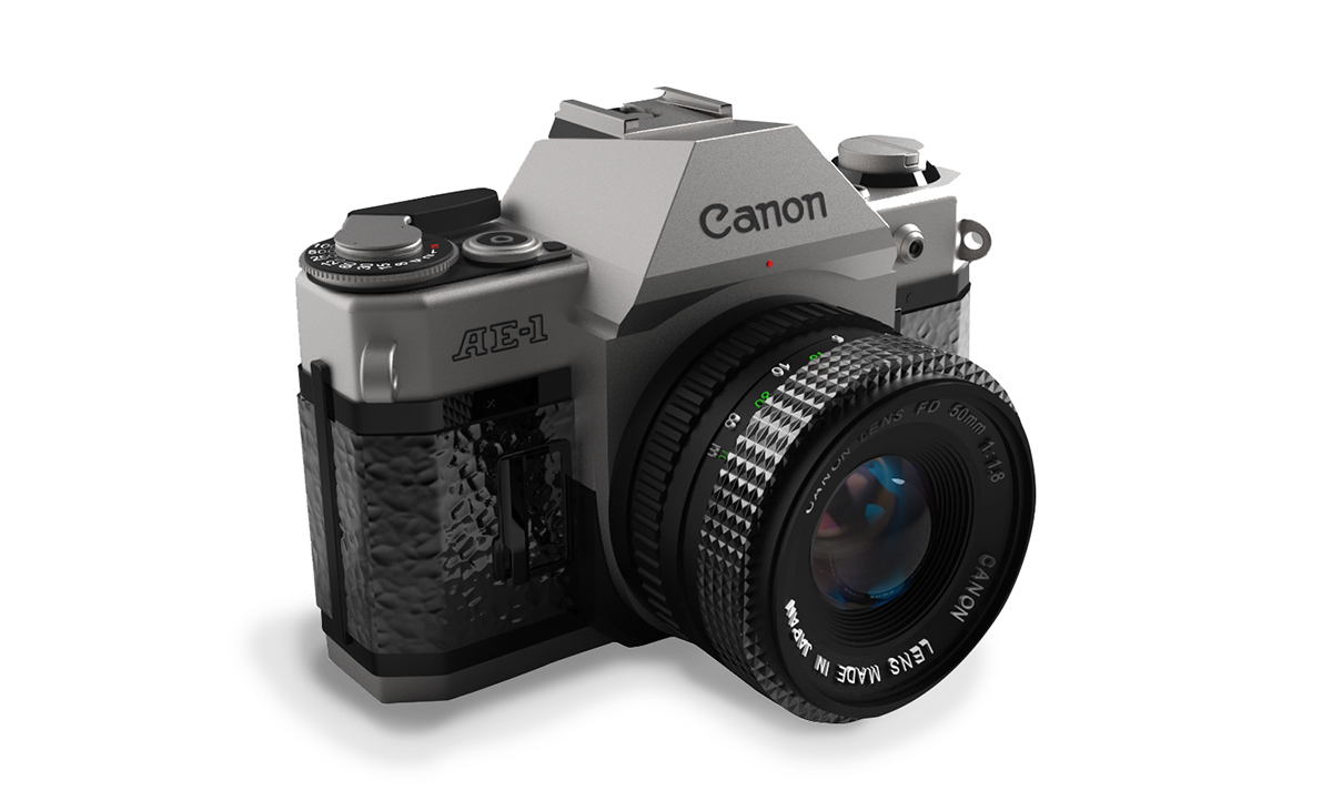 Render canon ae-1 Canon photo Rhinoceros keyshot camera model