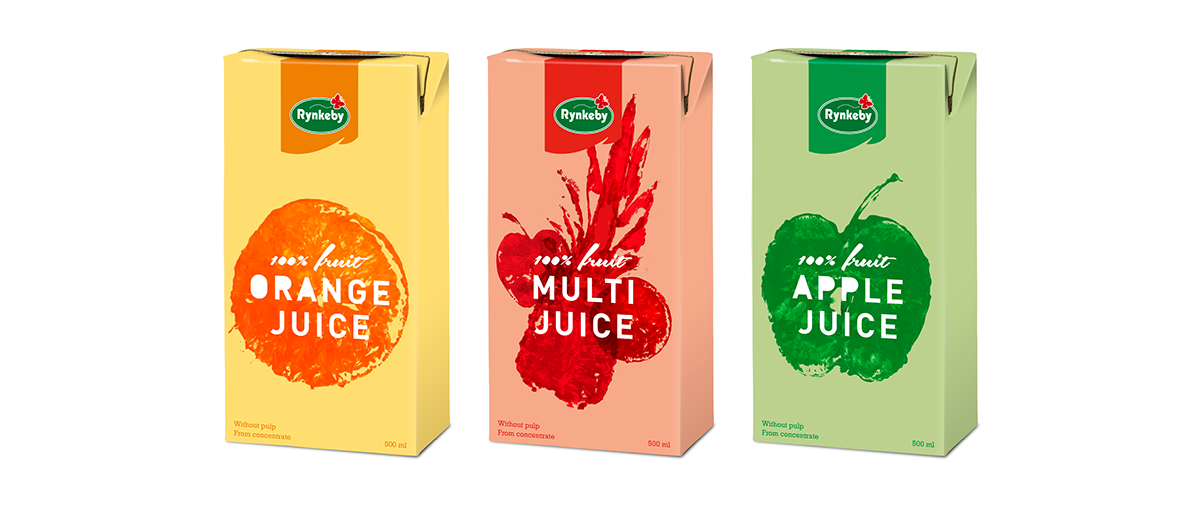 Packaging juice carton fruit print apple orange Fruit drink emballage redesign