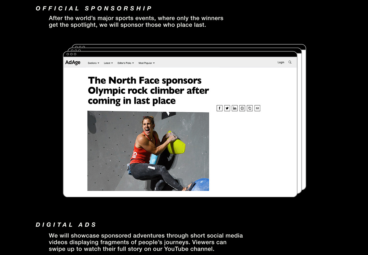 design edgy north face art direction  branding  graphic design  sports Sports Design typography   fail