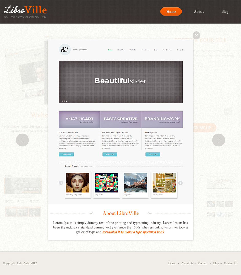 website for writes wordpress template design Creative UI user interface UI