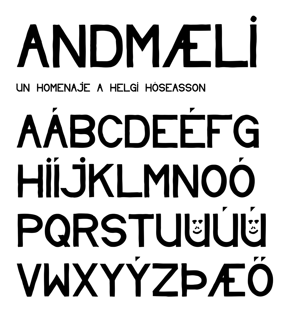Andmæli Typeface font helgi hoseasson