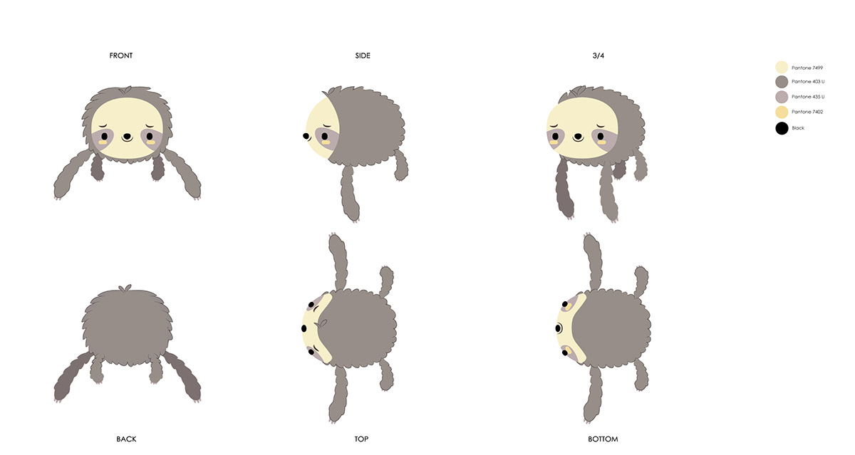 3d design Awkward Sloth plush toy product design  toy design 