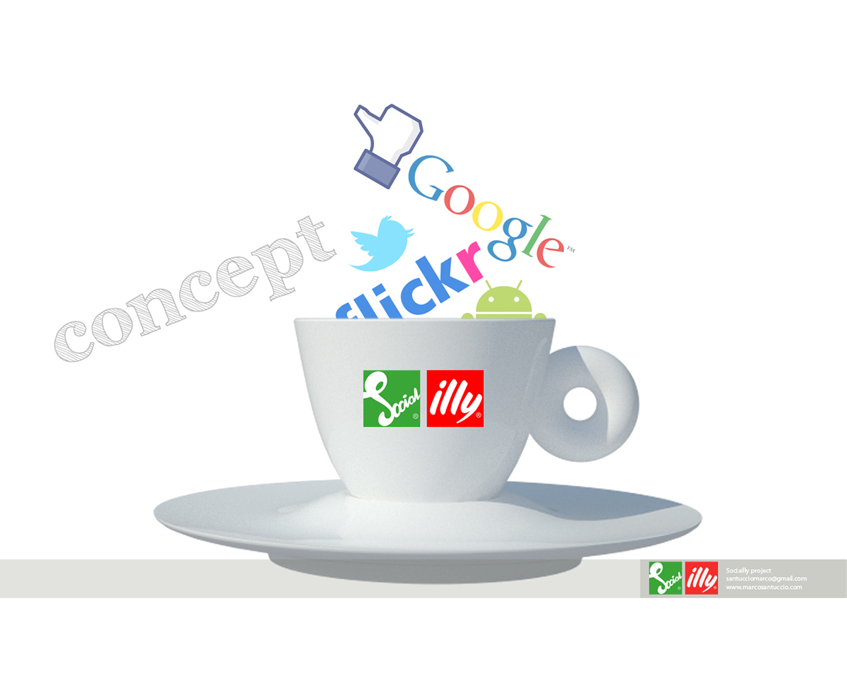 illy google twitter flickr Coffee tazzina small cup illy art colletion socia network
