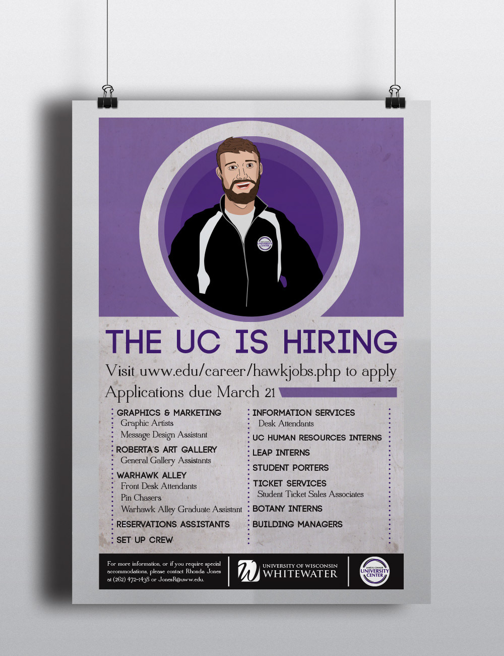 hiring student applications digital signs poster Half Sheet worker