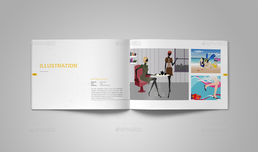 32 pages a5 portfolio brand template brochure elegant ilustration indesign template Interior interior brochure catalog interior catalogue interior template letter