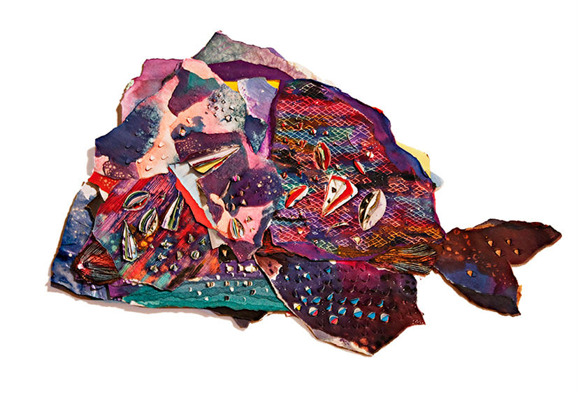 collage mixed media fish