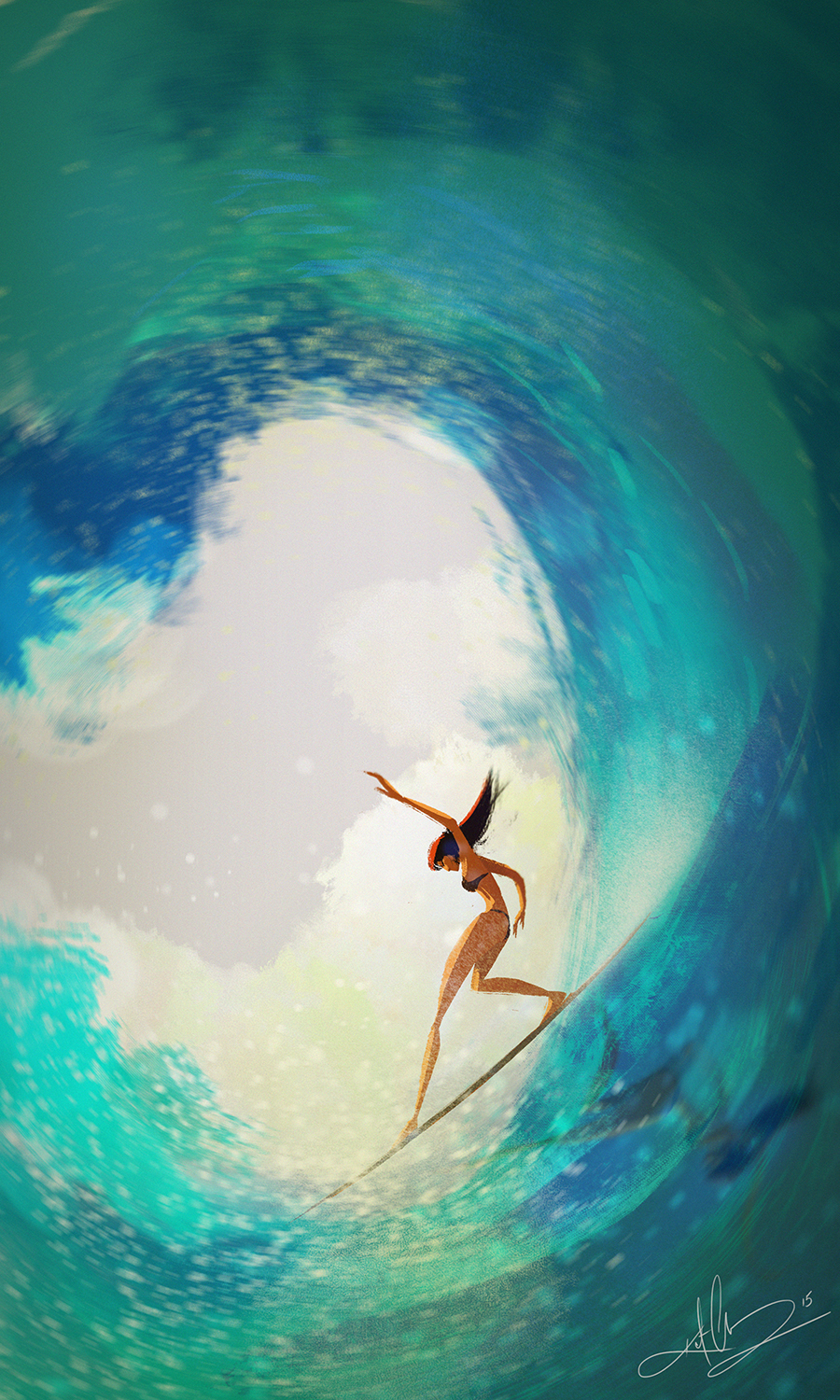 surfing surfboard beach Ocean Bikin girl relax refresh sunset waves sport lighting