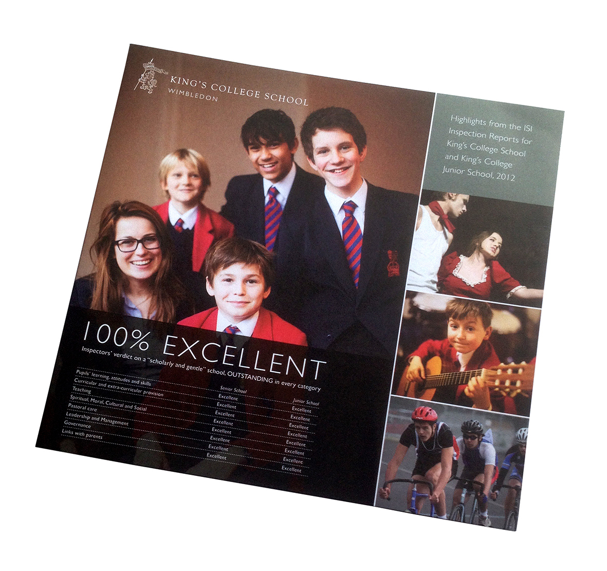 Kings College School brochure prospectus marketing   Pensions Gatefold annual report