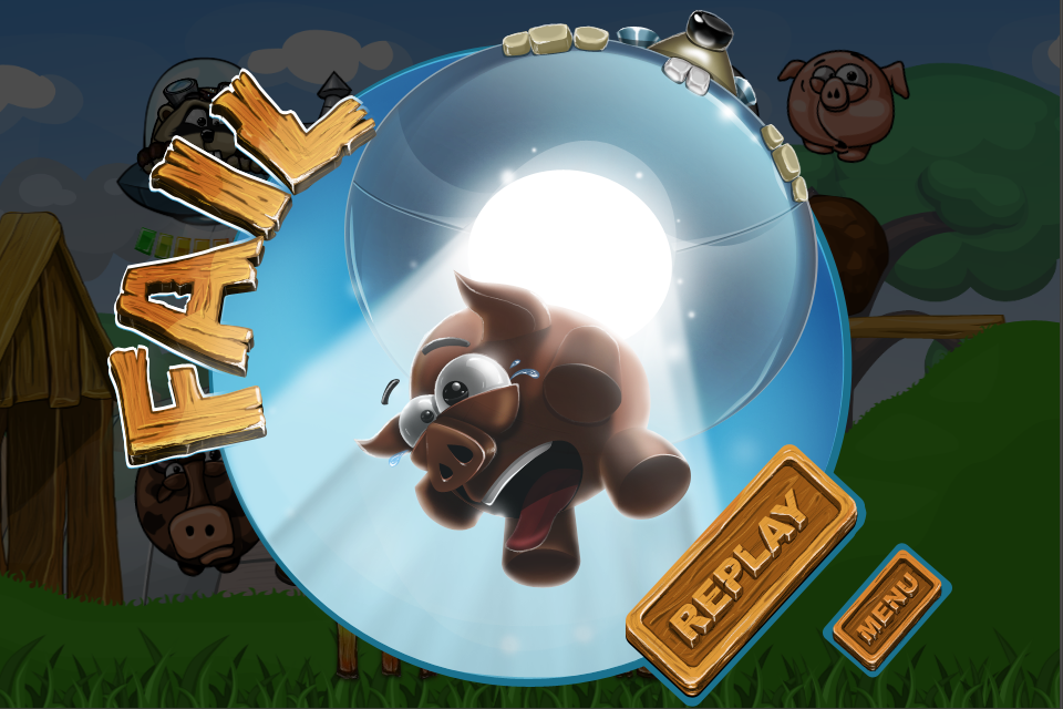 game android iphone Interface Character farm pig sheep cow racoon chiken adventure