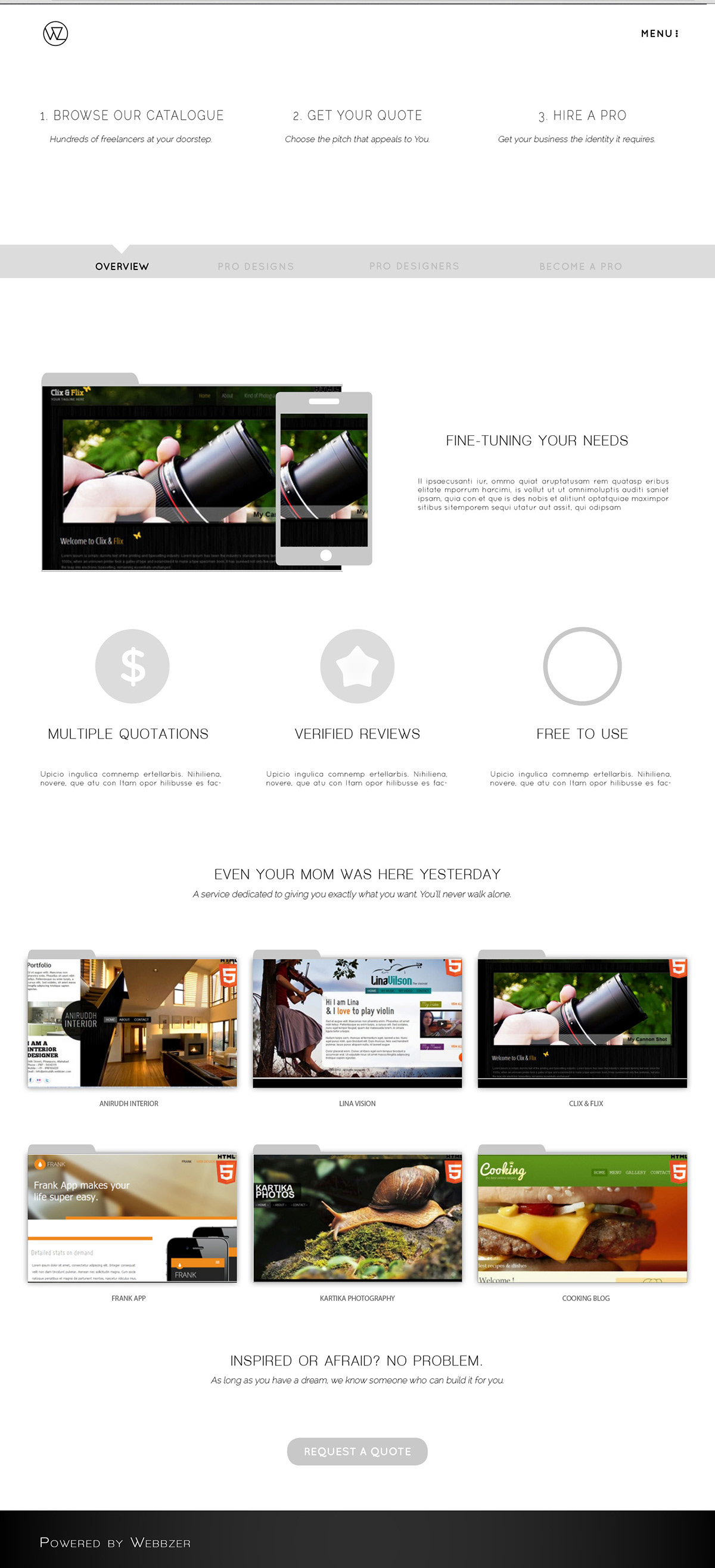 user interface Website flat ui Webbzer concept
