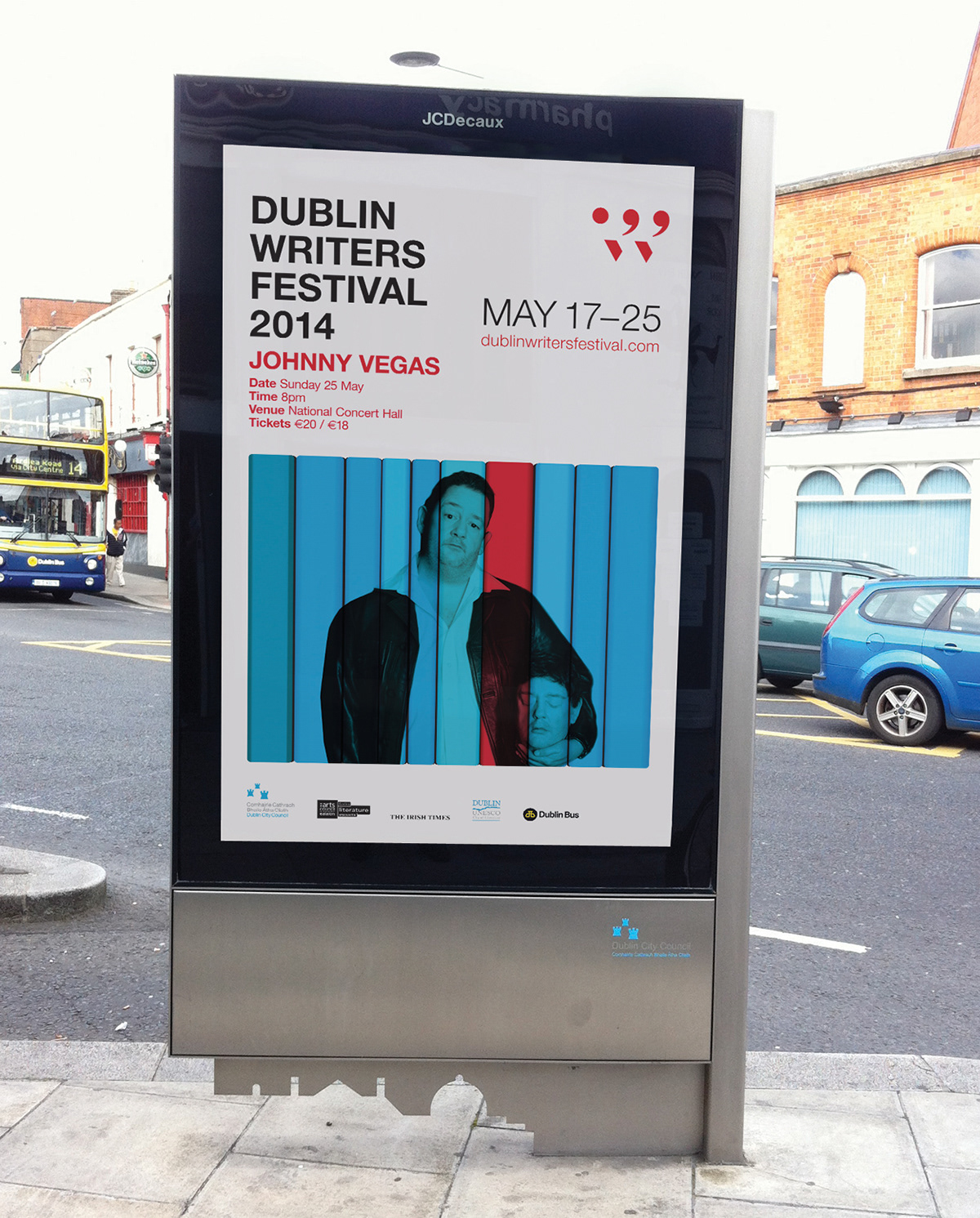 Event identity Dublin Writers Festival editorial poster Website book mark Booklet Visitors Guide Author t-shirt flyers