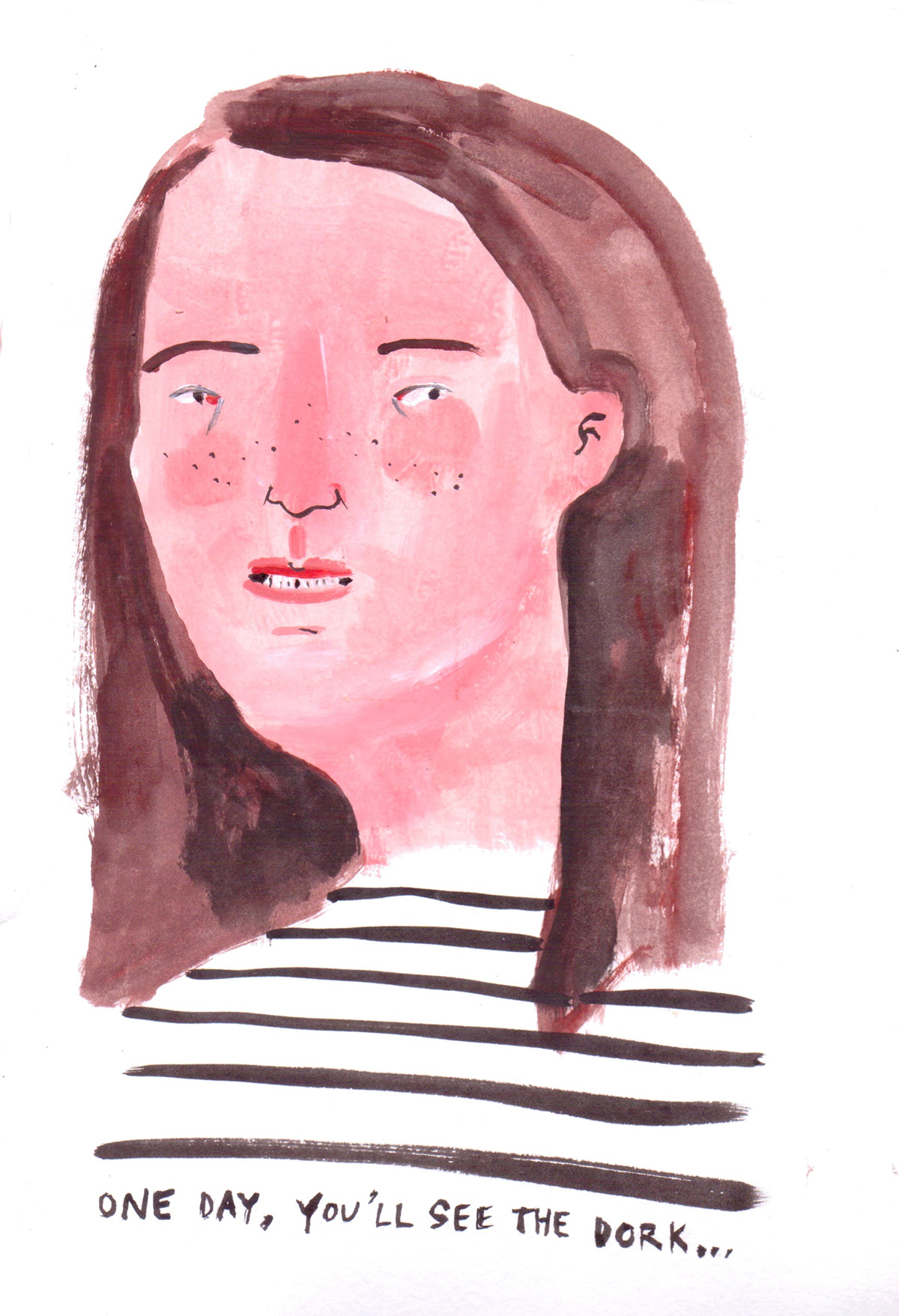 foliage Sadness feminism figurative biography personal ink paint