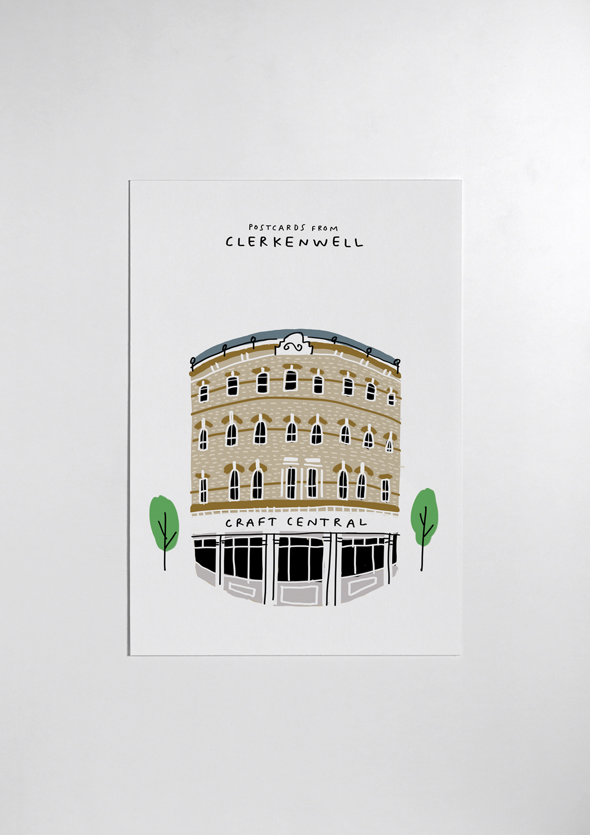 Clerkenwell  london giclee print postcard map buildings