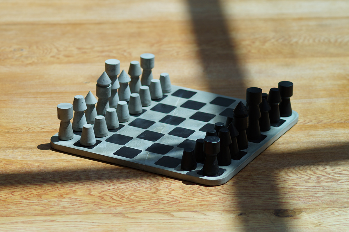 chess échec design beton concrete game
