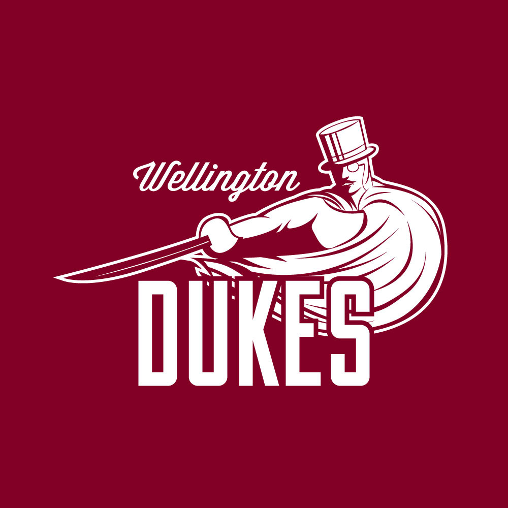 whs wellington high school dukes logo sports basketball football baseball soccer