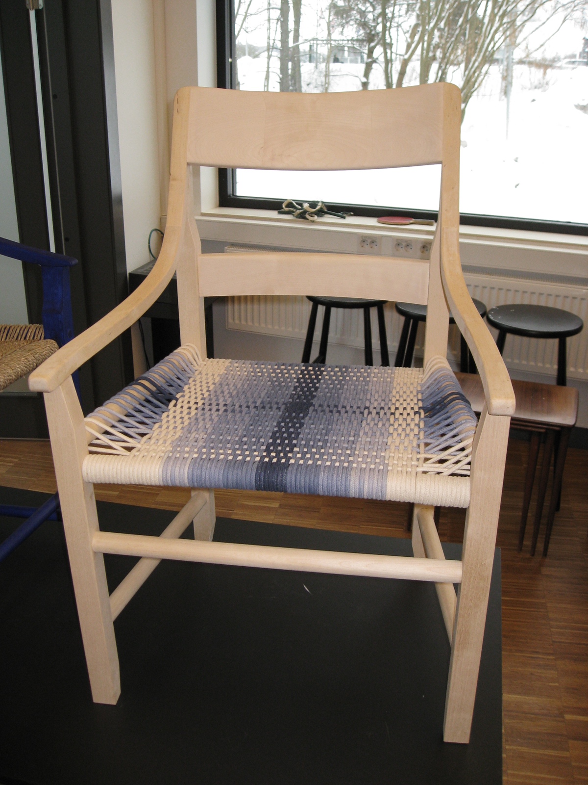 chair Moorii Exhibition  Fair Carl Malmsten furniture wood upholstery milano finland Sweden Scandinavia design Italy