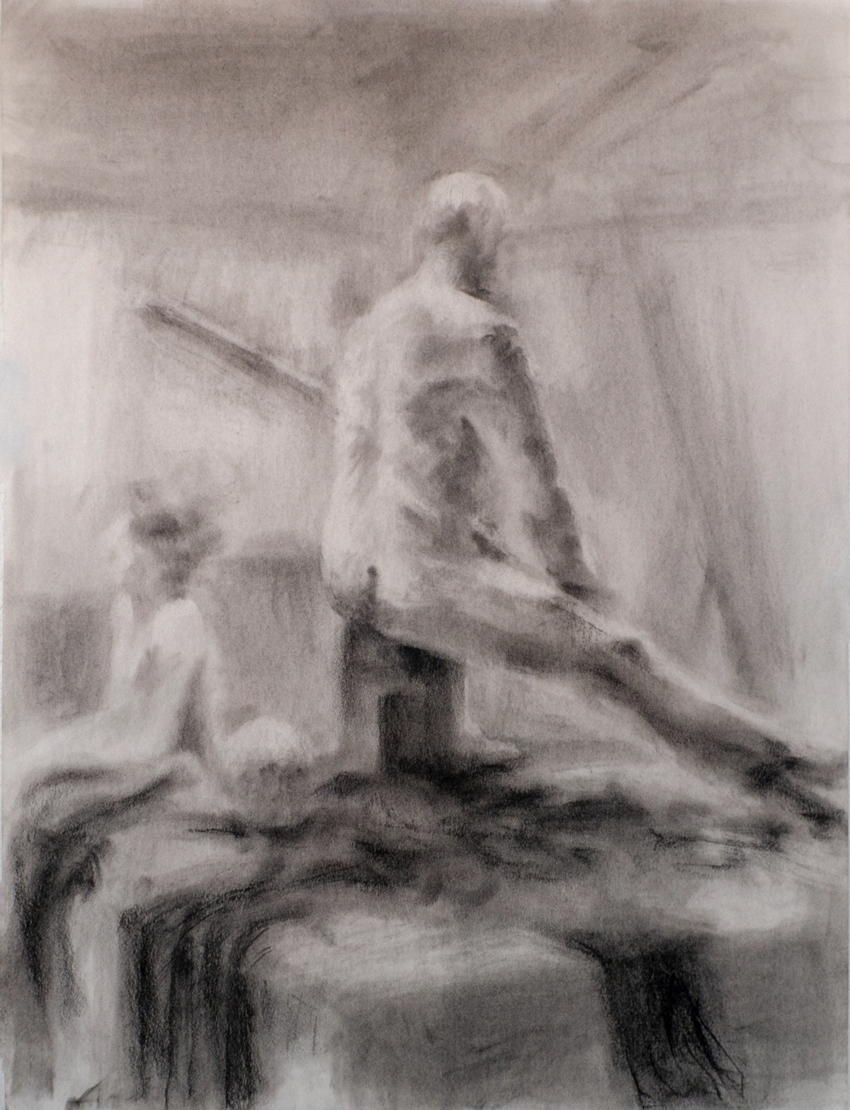 lifedrawing charcoal Values atmosphere light Space 