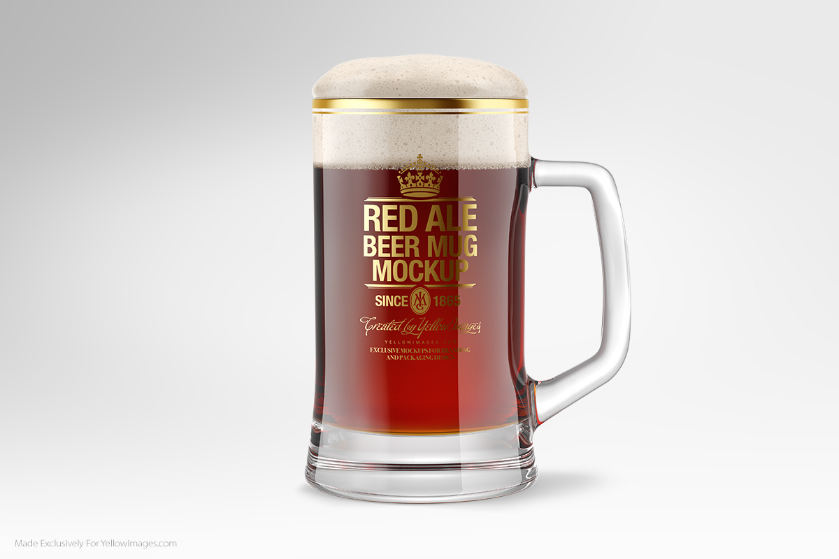 beer glassware Mockup Mug  pint Smart object stout lager pilsner