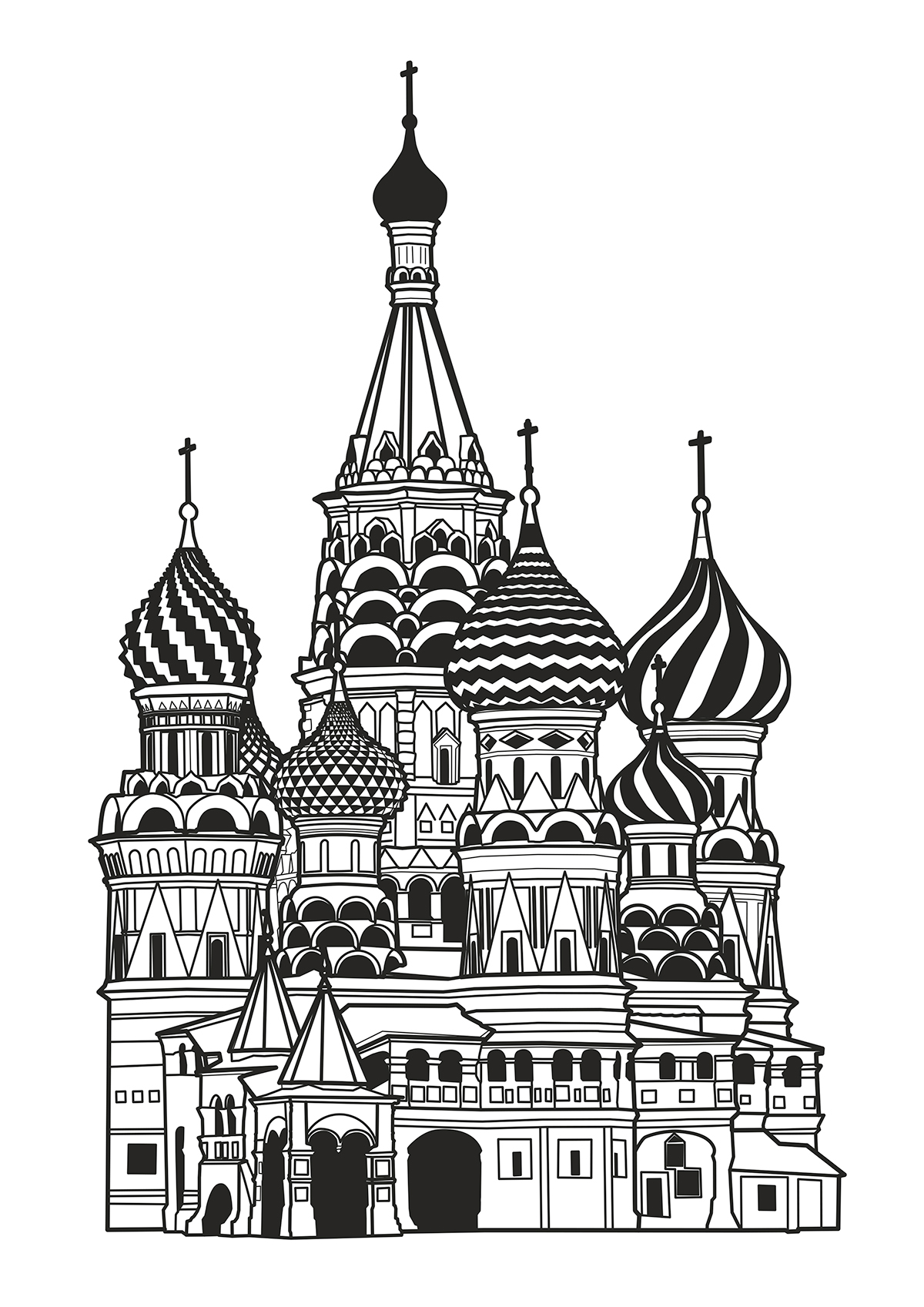 simplification st.basilis Russia drawings illustrations church Illustrator photoshop