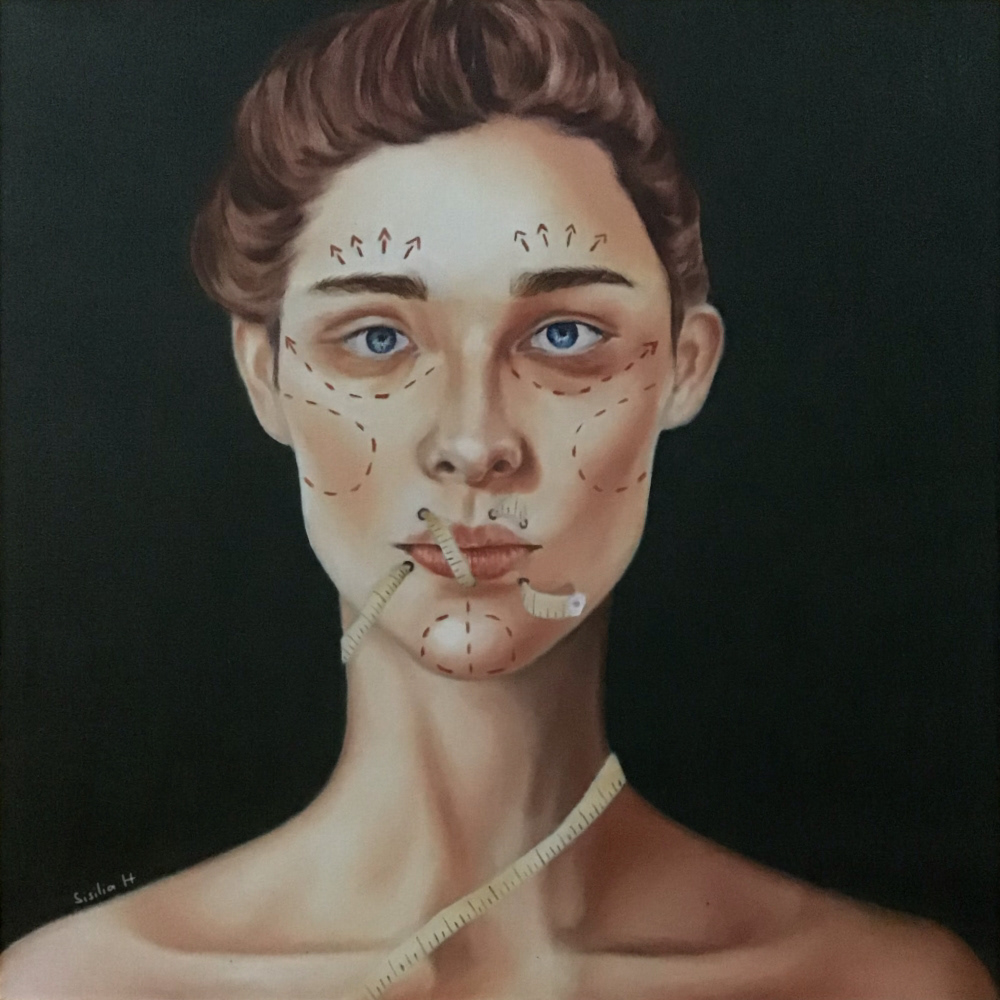 Oil Painting anorexia portrait