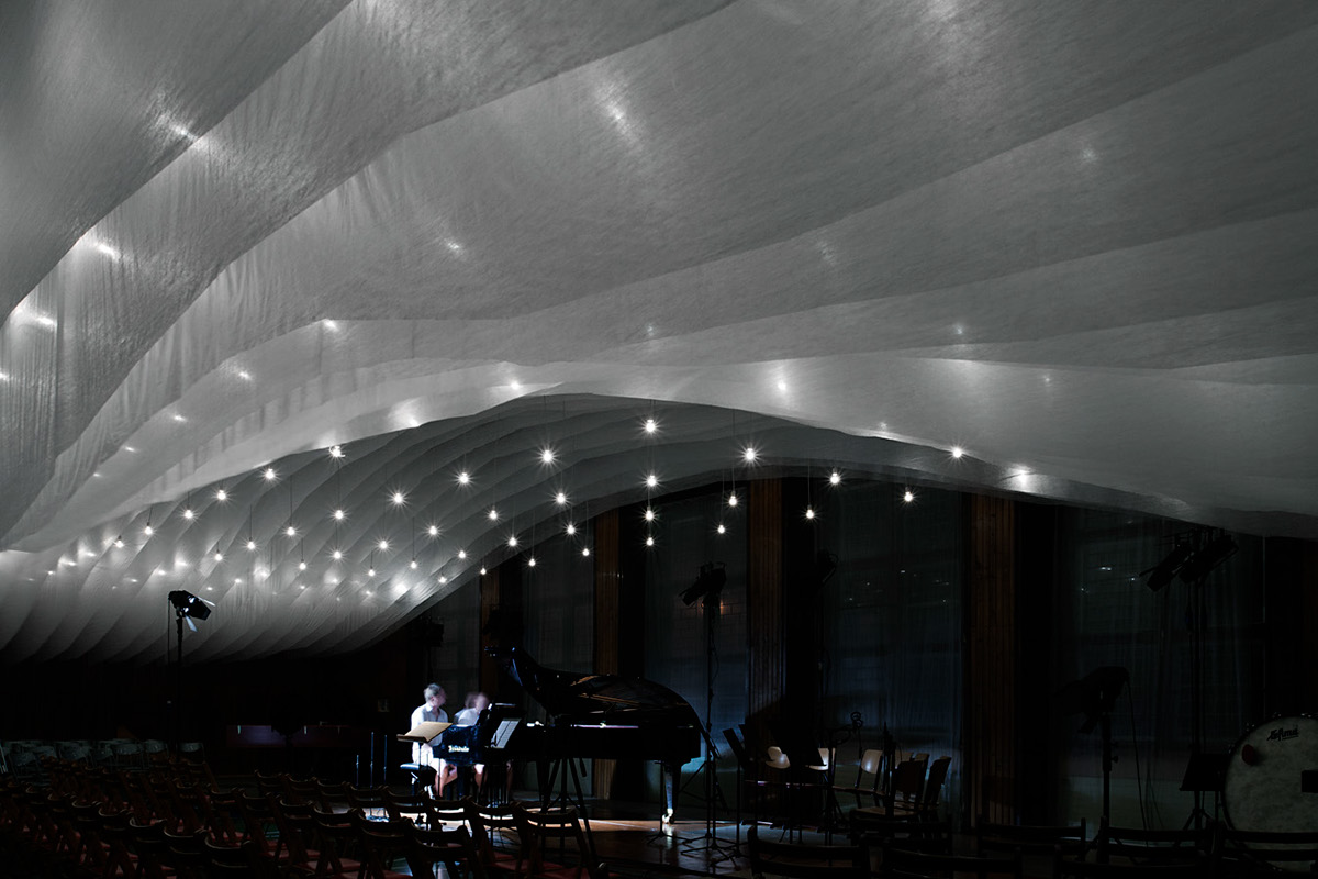 installation fabric ceiling Lighting Design Transformation