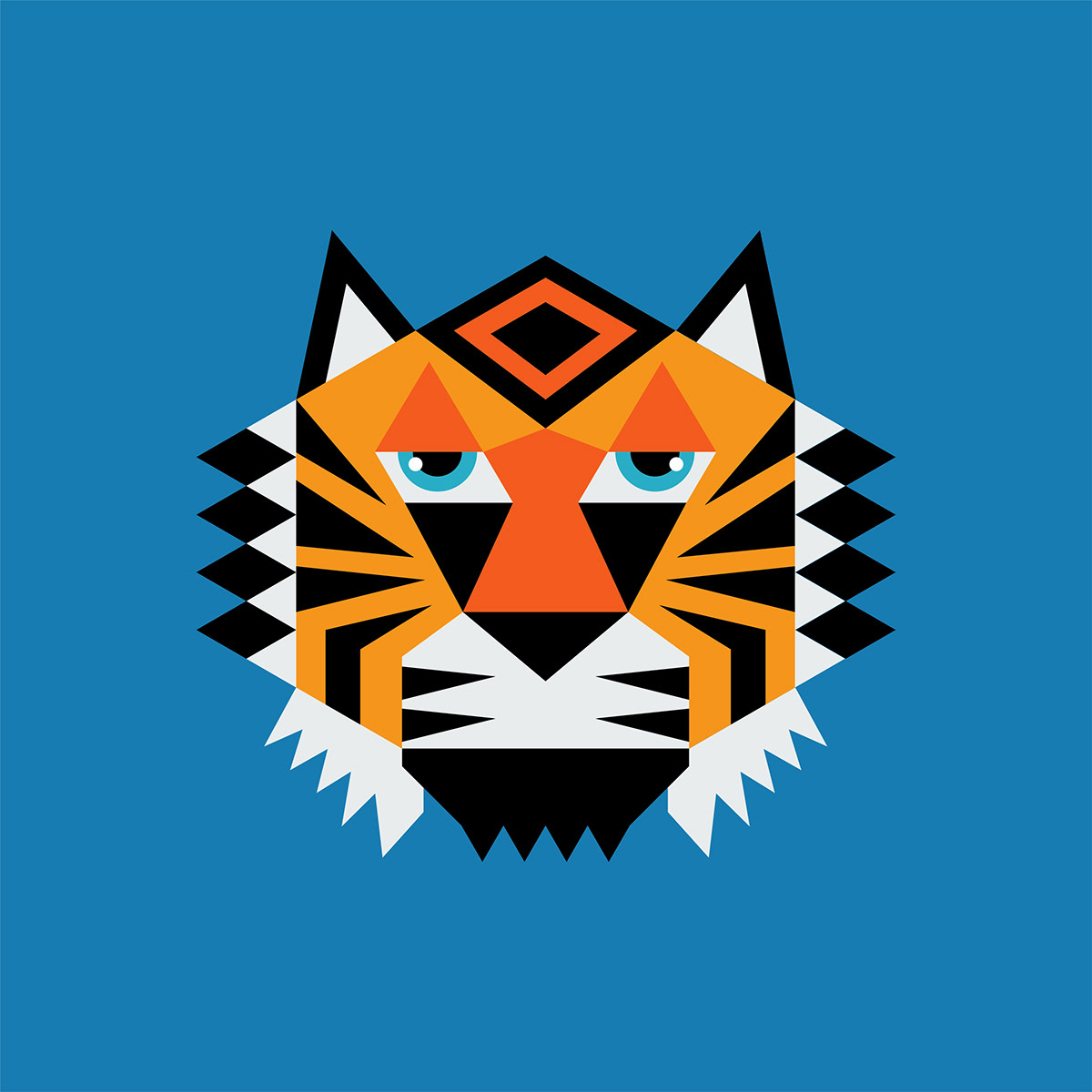 design graphic design  wildlife adobe illustrator ILLUSTRATION  Digital Art  tiger Vector Illustration