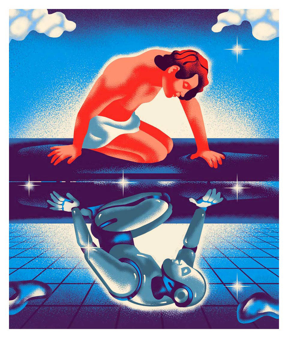 adobe illustrator concept art Magazine illustration poster robots Technology modern science science illustration magazine