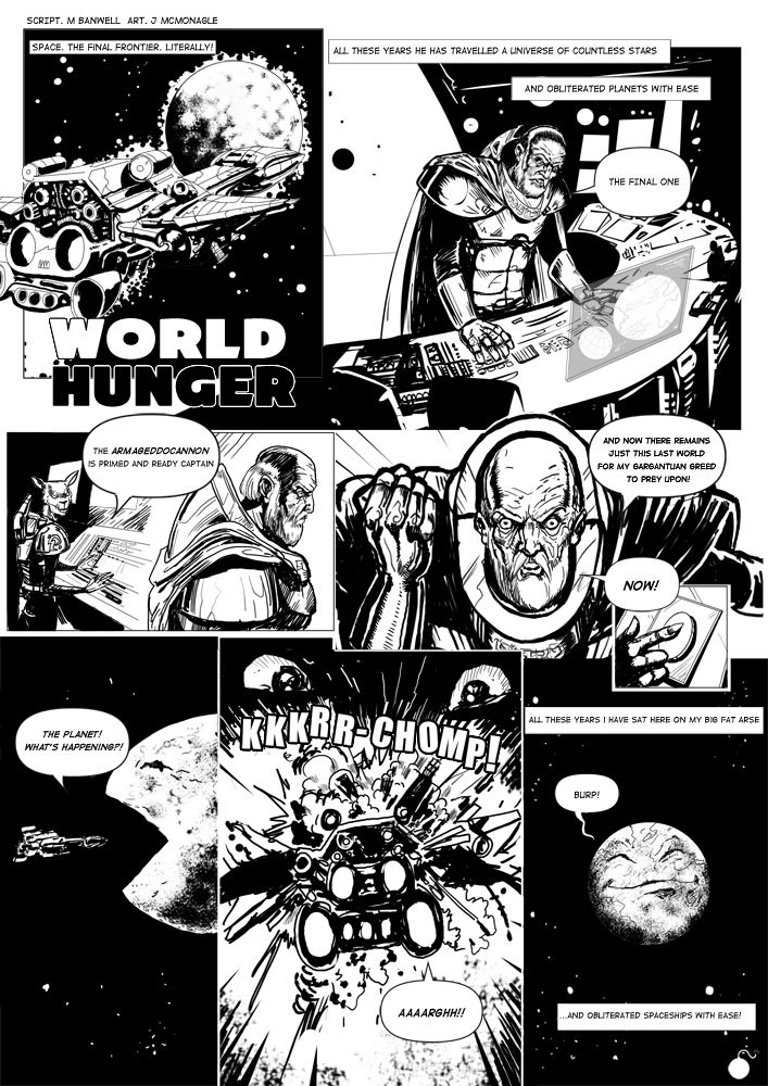 comic strip world hunger solar wind Small Press
